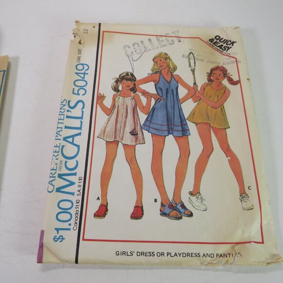 McCalls 5049 clothing pattern size 12 EASY Dress, Panties (sleeveless) Loose Fit - Picture 2 of 7